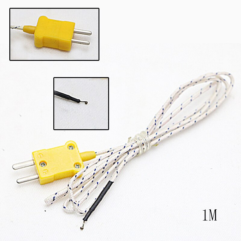 Junijour k-type temperaturmålelinje 1/2/3/5m lengde ledning termoelement tester linje sensor sonde multimeter tester linje