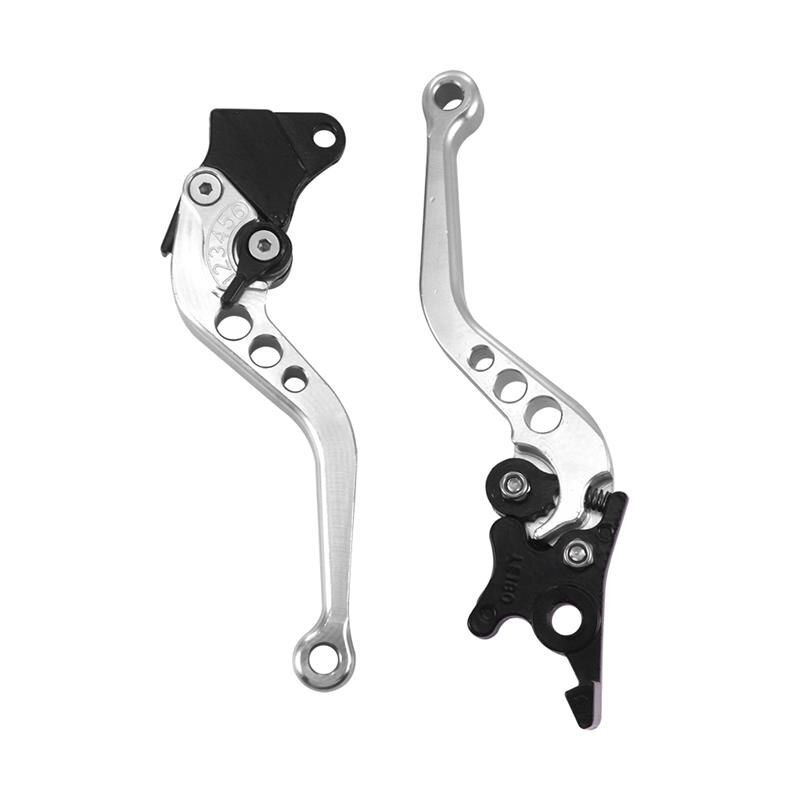 2 uds. De manija de freno de motocicleta, manija de palanca de freno de embrague de aleación CNC para motocicleta, ajuste de para modificación de motocicleta: Plata