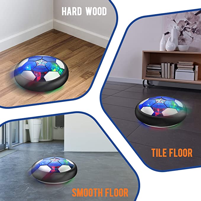 Disco de fútbol de potencia aérea, juguete de fútbol interior, luz de música colorida, pelota intermitente, juego de deporte infantiles, educativo para niños