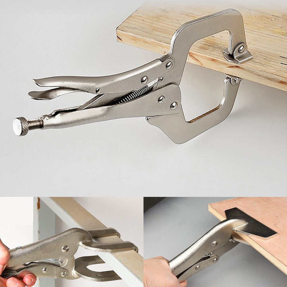 Locking Pliers Fix Locator C Clamp Pincer Grips Ground Mouth Woodwork Grip Vise Lock Plier Clamping Hand Tools Weld Clip Tool