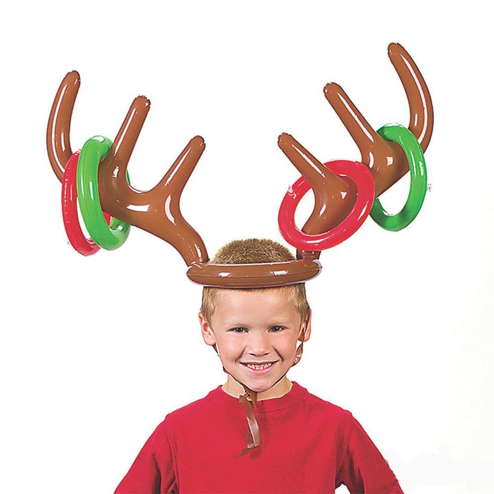 Kerst Opblaasbare Reindeer Antler Ring Toss Game Xmas Familie Party Speelgoed Rendier Game Xmas Gewei Kerst Antler