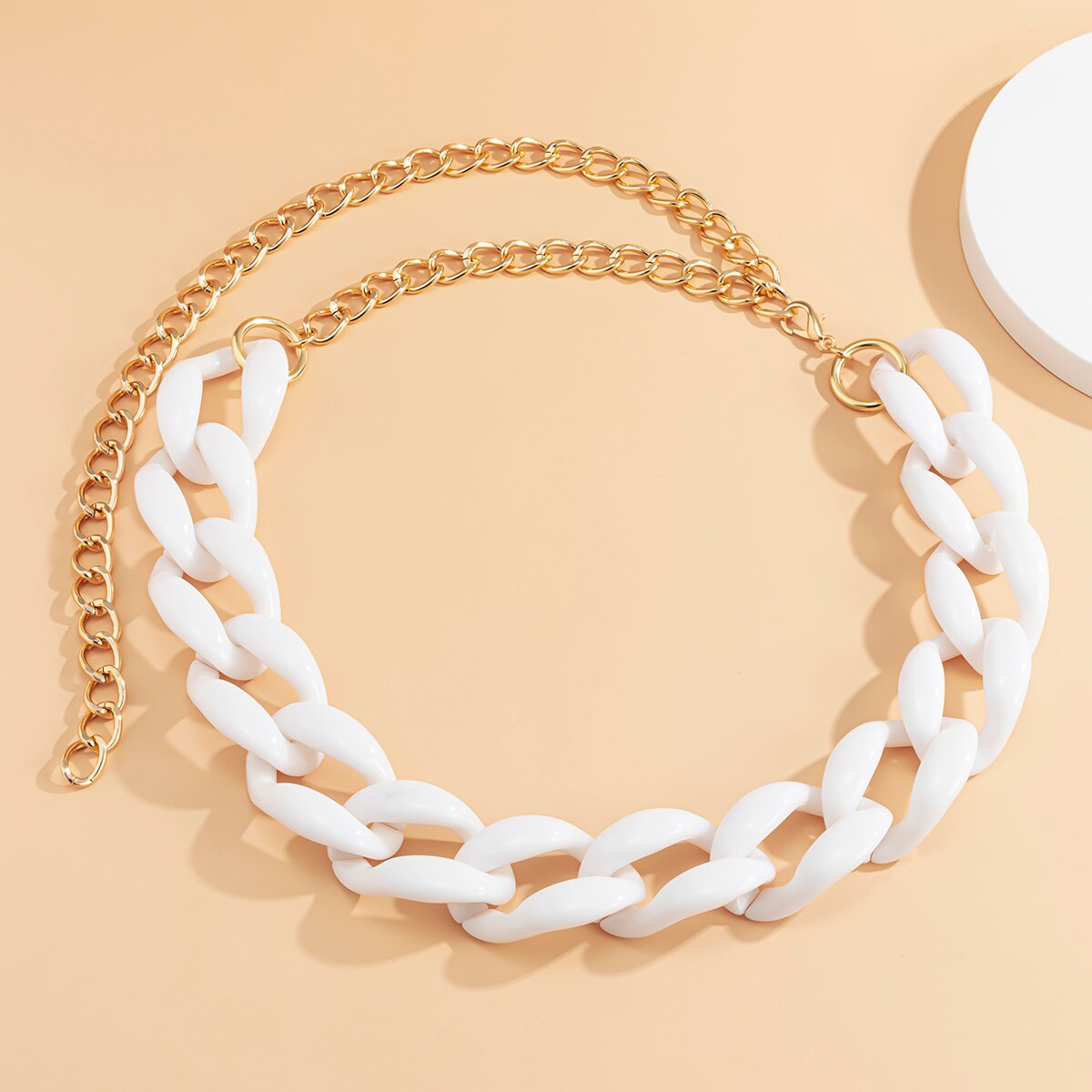 Shixin Punk Ccb Dikke Link Chain Taille Riem Vrouwen Goth Zwart/Wit Ketting Riem Vrouwelijke Voor Jurk Accessoires Kettingen lanyards Jeans