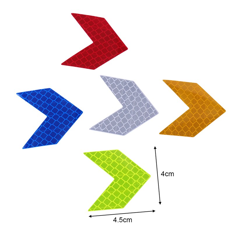 12pcs Car Reflective Sticker Warning Decals Arrow Sign Tape Stickers For Auto Tail Bar Bumper Trunk Safety Decoration Sticker