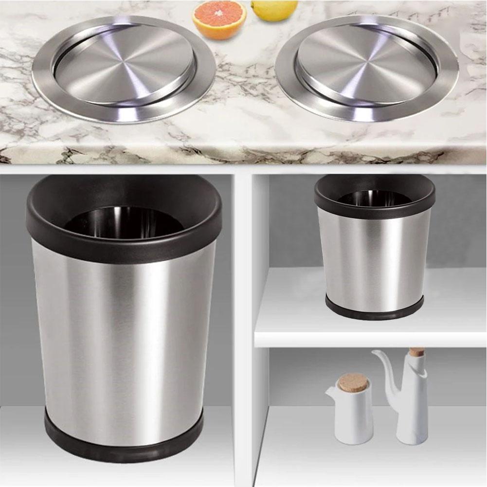 Built-in Countertop Lid Trash Can Lid Anti-rust Steel Lid Shake Lid Clamshell Kitchen Sink Tooling Lid Concealed Wholsale