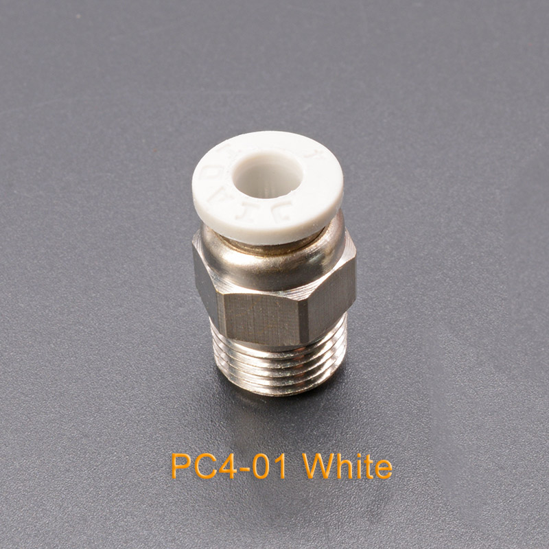 Pneumatische Anschlüsse Bowden Extruder J-kopf Hotend für OD 4mm oder 6mm PTFE Schlauch schnell Koppler j -kopf Armaturen 3D Drucker Teile: PC4-01  Weiß