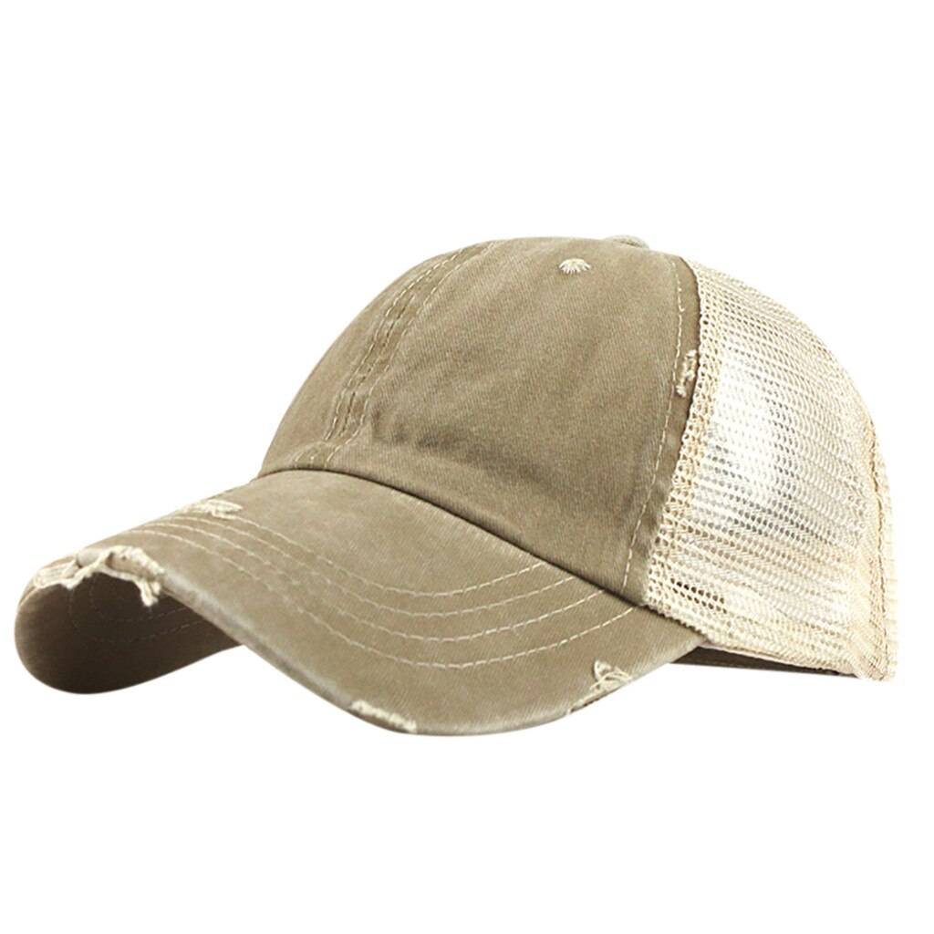 Coda di cavallo Disordinato Panini Camionista Pianura di moda Visiera del Berretto Da Baseball Del Cappello Unisex Cappello Outdoor Casual Estate Snapback Caps Бейсболка # YJ: Khaki 