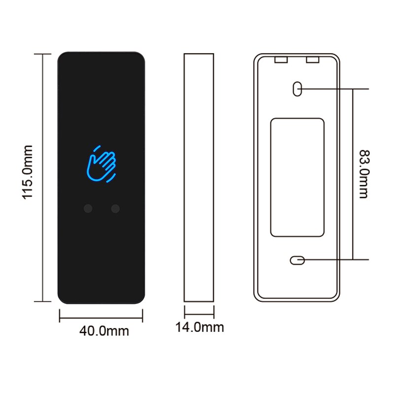 12V/24V Touchless Infrared Sensor Switch No Touch Contactless Switches Door Release Access Control Exit Button With Led: T5B