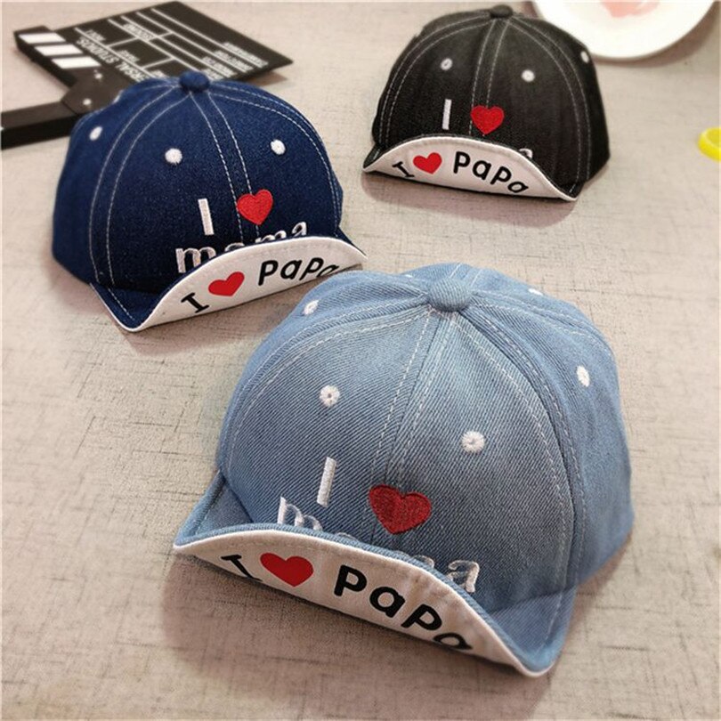 Gorra de béisbol I Love mama Youth para bebé, gorras de tela vaquera para niño, sombrero para el sol de otoño, gorra de algodón para niño de 1 a 4 años, accesorios para bebé