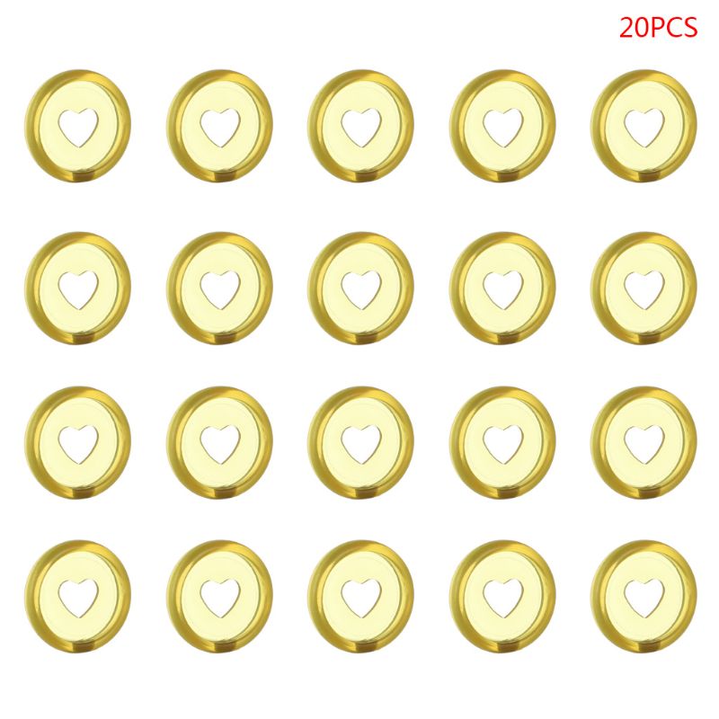 20pcs 24mm Transparent Heart Binder Rings Mushroom Hole Loose Leaf Notebook Disc 090F