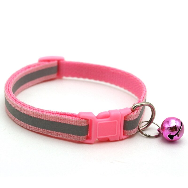 Verstelbare hondenhalsband, mooie puppyhalsbanden met bel, hondenhalsband, decoratie voor de nek van een huisdier, schattige kattenharnassen, hondenbenodigdheden, huisdierproducten: Roze