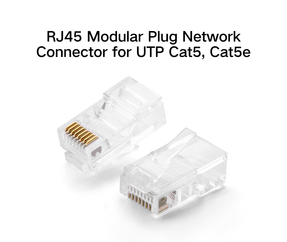 LNYUELEC Cat5 RJ45 złącze Cat5E 8P8C modułowa kabel Ethernet głowy wtyczka złoto pozłacane Cat 5 zaciskane sieci RJ 45 złącze