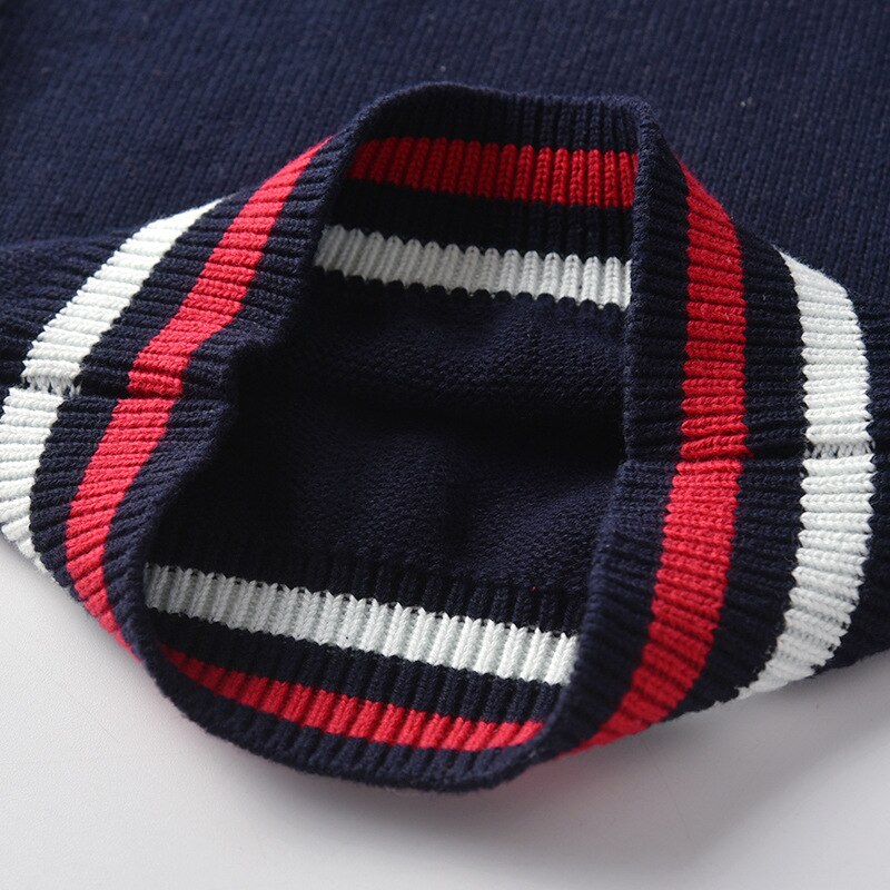 Jesienne i zimowe nowe dziewczynek sweter czerwona i biała lalka kołnierz z długimi rękawami bawełniany sweter z dzianiny koreańnarty sweter ubrania