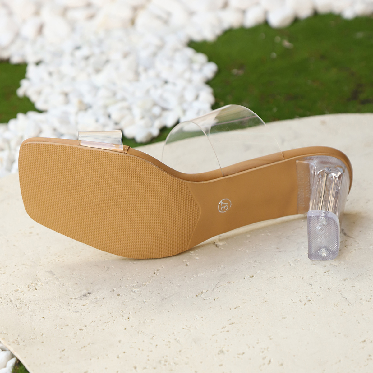 Sandalias de tacón de verano para mujer, zapatillas de gelatina de PVC con punta abierta, tacones altos, zapatillas de metacrilato transparente, zapatos de tacón, sandalias transparentes