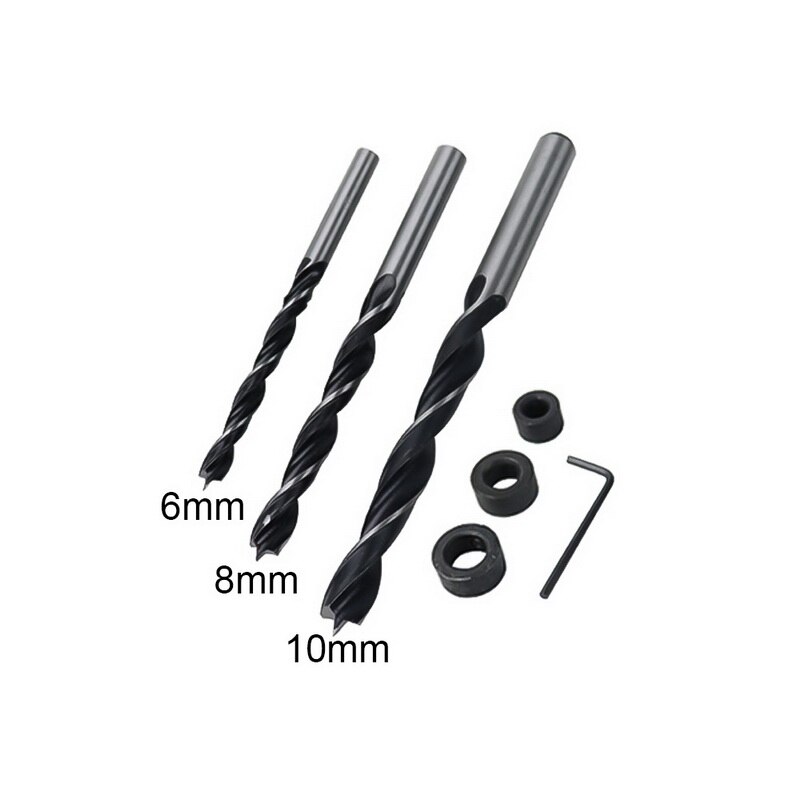 Dowel jig 6 8 10mm trä hss borrar träbearbetning jig abs plast fickhål jig borr guide verktyg för snickeri: Lila
