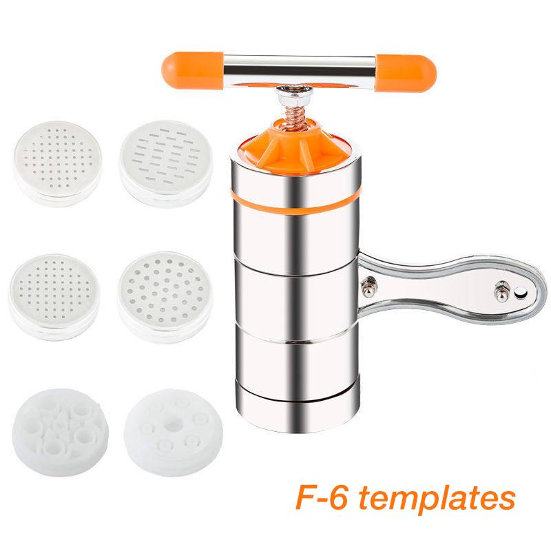 Pasta Machine Stainless Steel Noodle Maker Press Pasta Machine Kitchen Pressing Spaghetti Crank Cutting Noodle Maker Tools: F 6 templates
