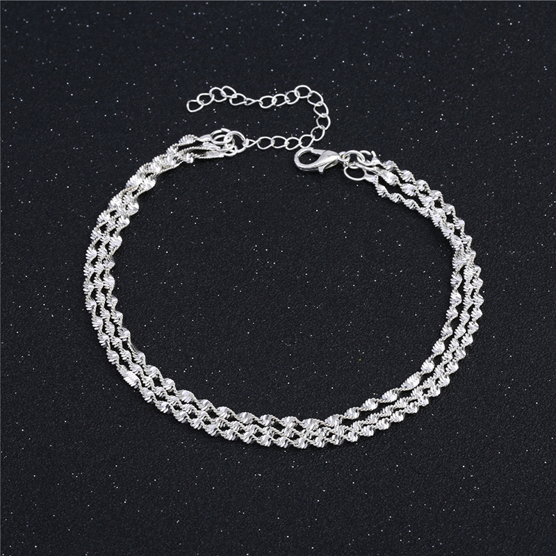 Multilayer Twisted Weave Chain For Women Anklet 925 Sterling Silver Anklets Bracelet For Women Foot Jewelry Anklet 1B179