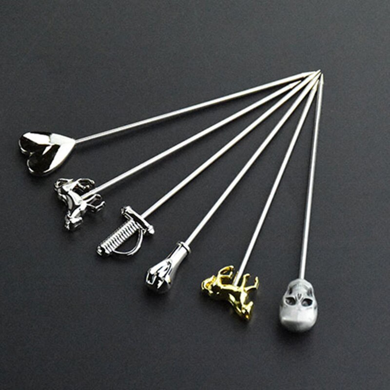 QuickDone 1PC Stainless Steel Cocktail Fork Sign Cocktail Needle Bar Party Props Skull Pattern Bar Accessories AKC5123