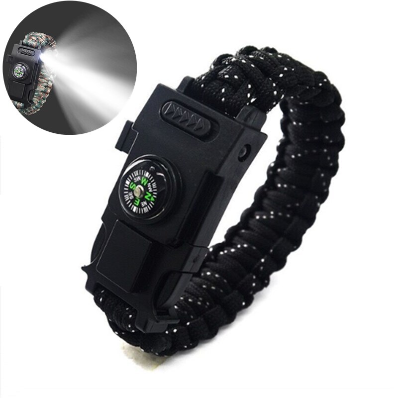 Led Lights Survive Safety bracelet 4mm Reflective Paracord Multifunction Outdoor tools Camping Hiking Rescue Emergency Rope