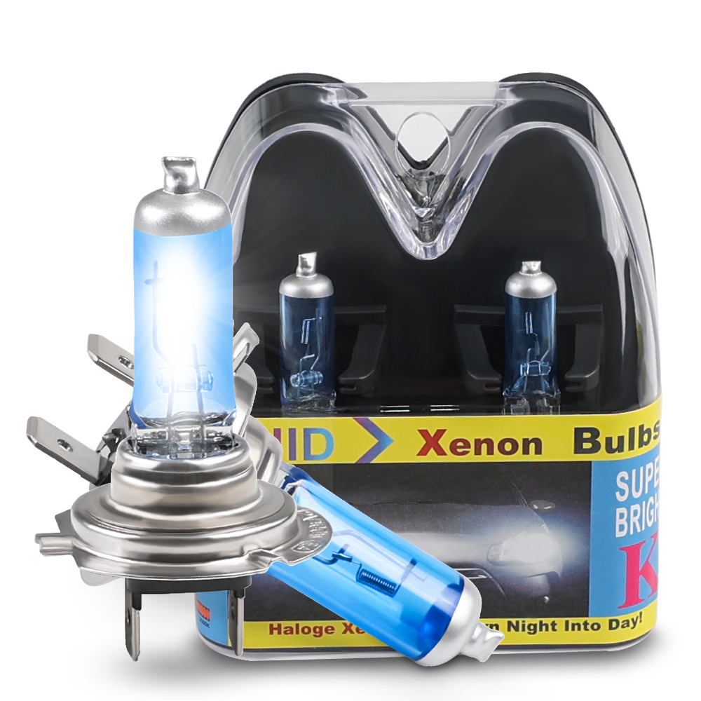 2 Stuks H7 12V 55W Halogeenlamp 6000K Helder Wit 4300K Clearlight 2300K Gouden Licht Halogeenlamp Auto Koplamp Vervanging Lamp: WHITE