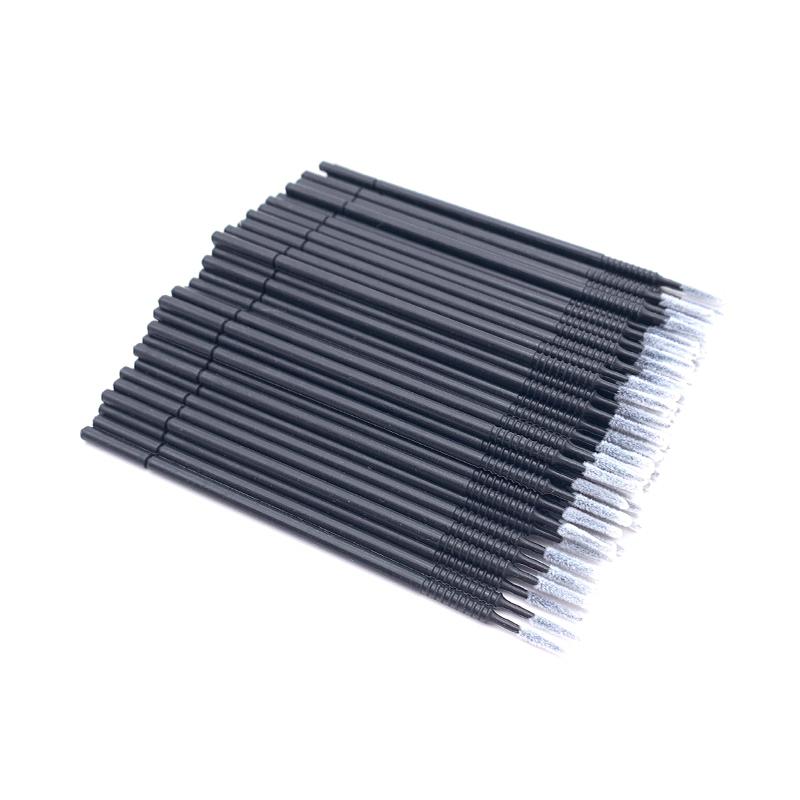 100 Uds microcepillos flexibles aplicadores de microcepillos desechables extensiones de pestañas cepillo de limpieza de pegamento para extensión de pestañas: Negro