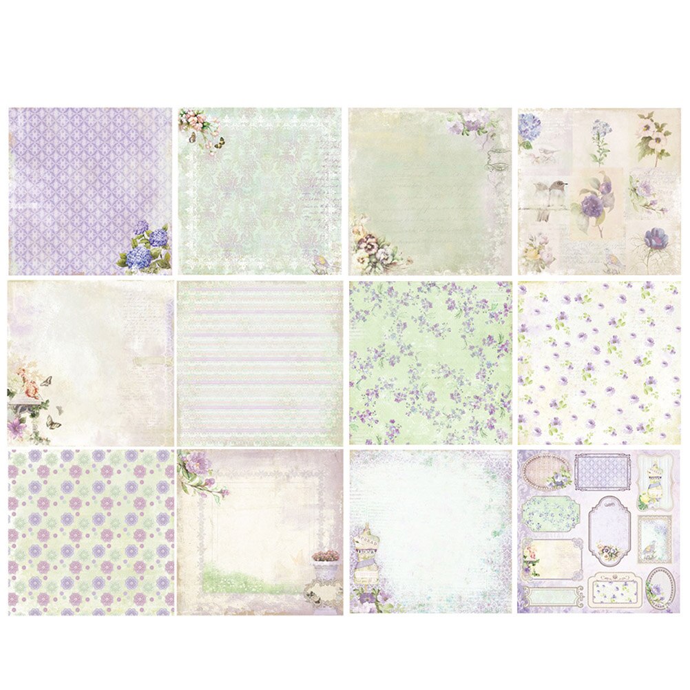 24-in-1 Scrapbook Paper Backing Background DIY Decorative Paper Pads for Box Scrapbook Greeting Card