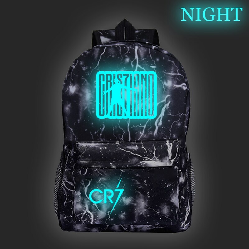 Cristiano Ronaldo CR7 Luminous Backpack Students Boys Girls Bags Schoolbag Teens Daily Rucksack for Kids Teens: 7