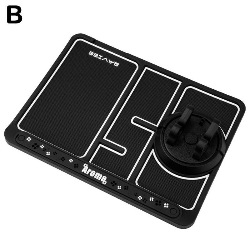 4 In 1 Car Anti-Slip Mat Silicone Dashboard Sticky Phone Holder Mat Auto Non-Slip Phone Pad W Phone Holder Function Car Interior: Luminous