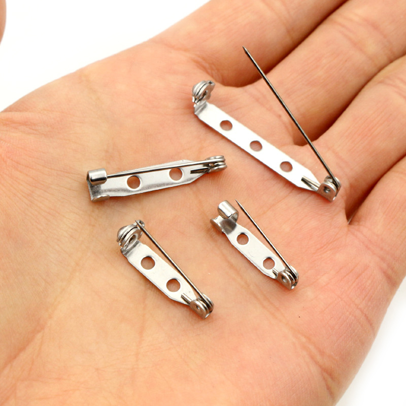 20 piezas 14 17 19 20 25 32 38mm 316 broches de acero inoxidable broches de seguridad broches configuración en blanco para DIY suministros de fabricación de joyas