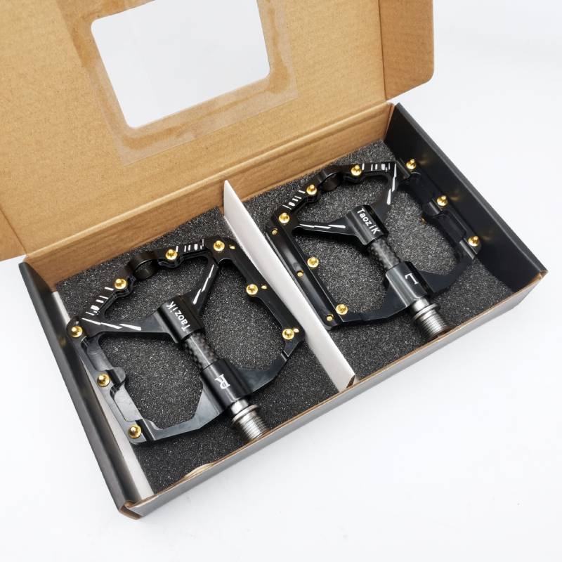 Pédale de vélo ultralégère avec axe en titane et carbone CNC, à roulement scellé, pièces de bicyclette: black