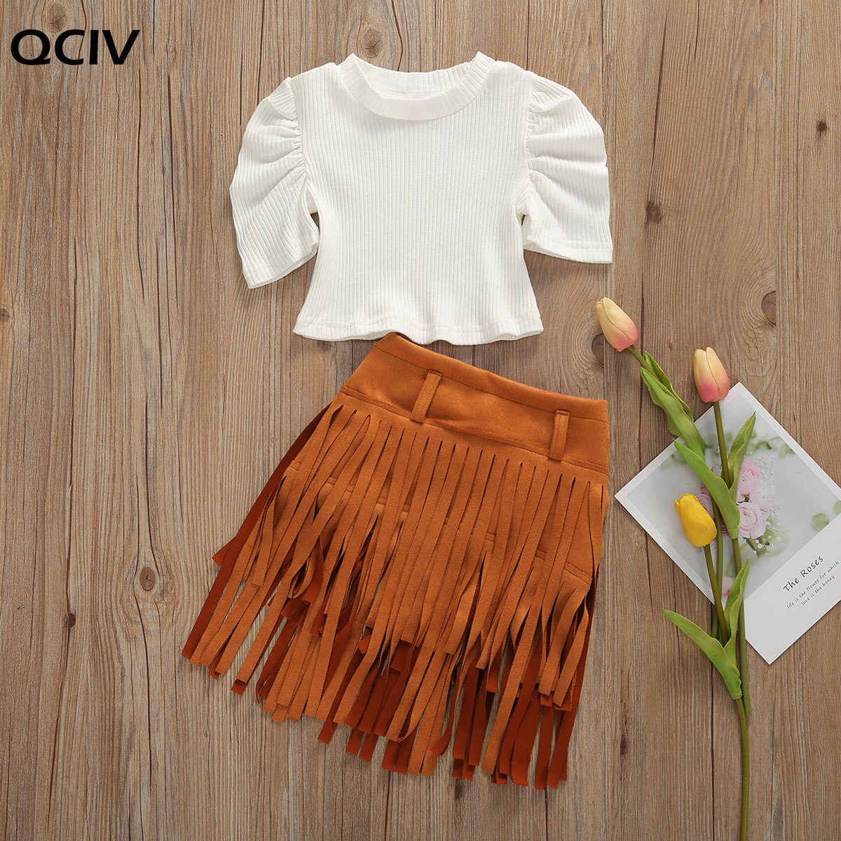 Miipat Kledingset voor kleine meisjes, outfits, set met lange mouwen, pullover tops met minirok, sets voor lente en herfst, babykledingset, meisjesjurken, witgroen, 3-4 Jahre