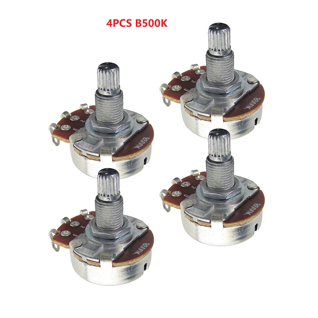 FLEOR 4pcs Full Size Pots Long Split Shaft Guitar Potentiometers A500K A250K B250K A500K for Choose: Blue