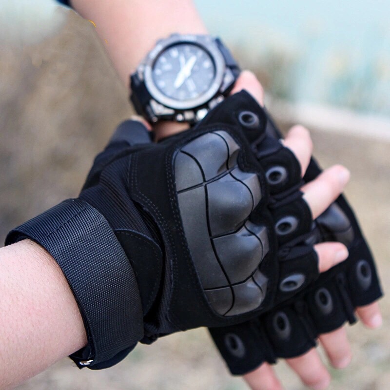 Halbfinger-Motorradhandschuhe, Schutz für Herren, fingerloser Schutz, Radfahrer, Moto-Cross, Reiten, Radfahren, Motorradfahrer, Sommer Ich bin Freien