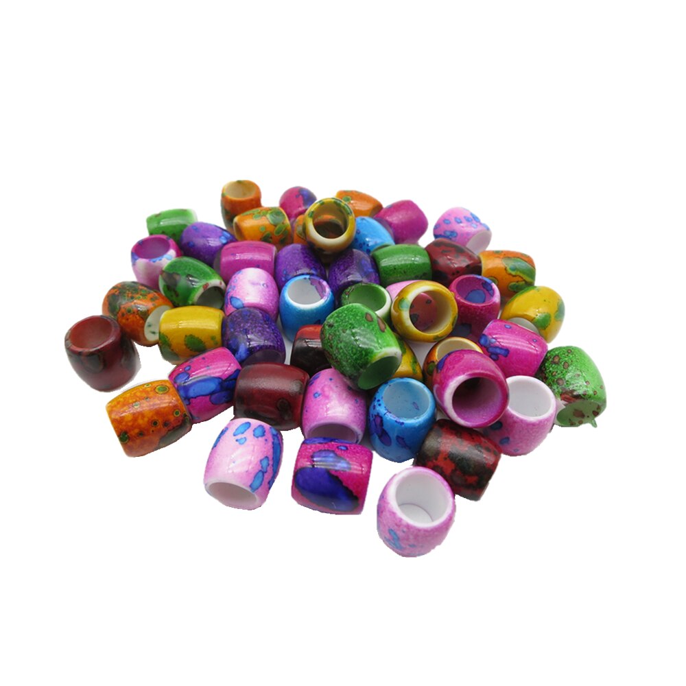 20PCS Colorful Hair Braid Dreadlock Beads rings tube Viking Rune beard beads DIY kids girl Hair Styling Accessories