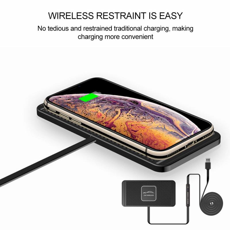 Universal Car Qi Draadloze Oplader Siliconen Pad Cradle Stand Dock 10W Draadloze Snel Opladen Voor Android Ios Smartphone Accessoire