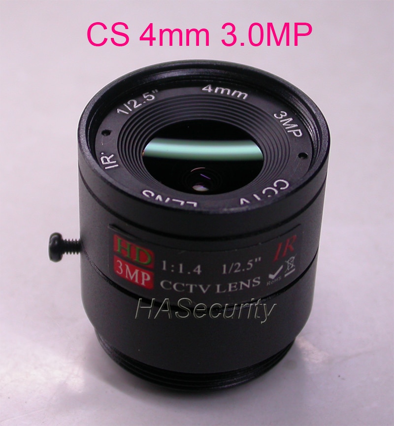 4mm CS mount 3.0MP 1/2.5" F1.4 LENs for CCTV camera