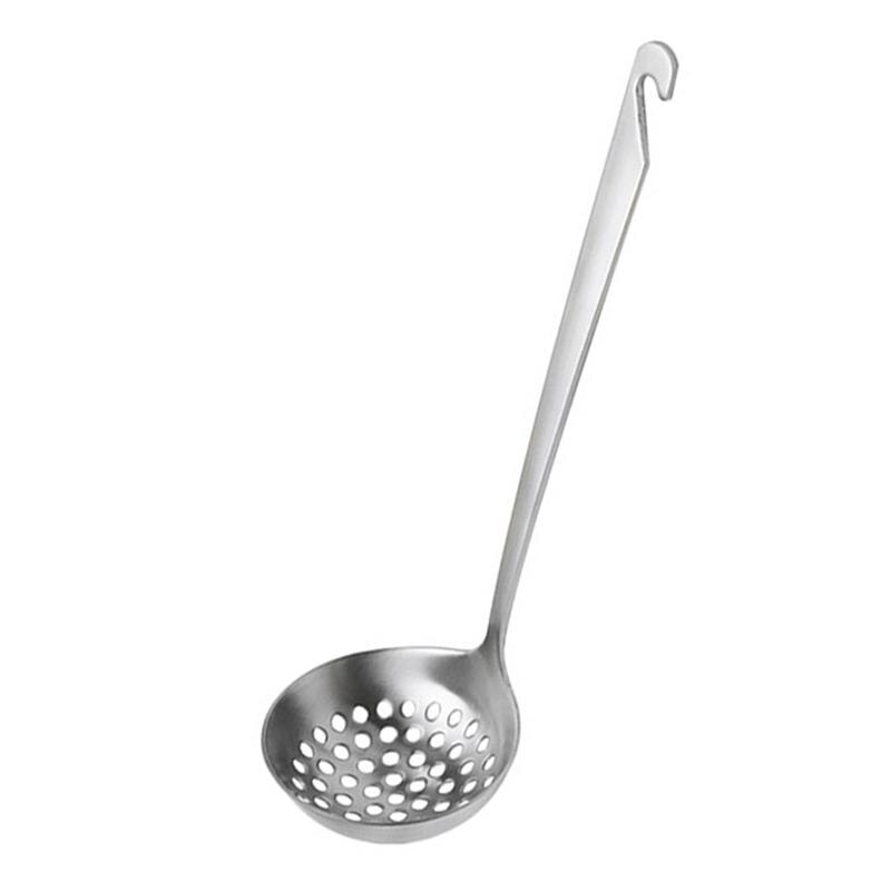 1pc gryta sked hushållsgryta durkslag rostfritt stål hålslev för hemköket (silver)