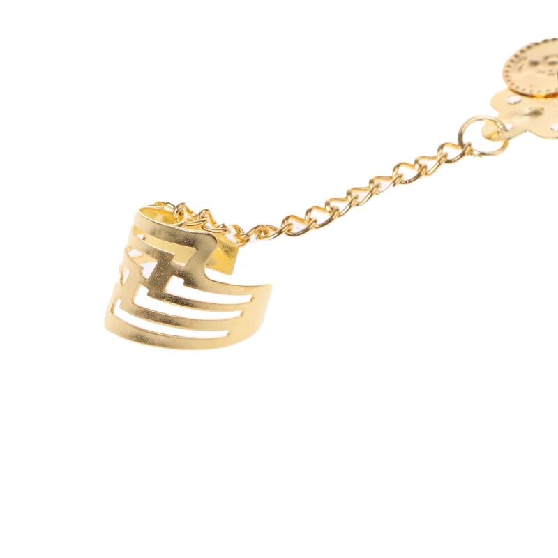 Lady Belly Dance Gold/Silver Coin Link Metalen Ring Om Pols Ketting