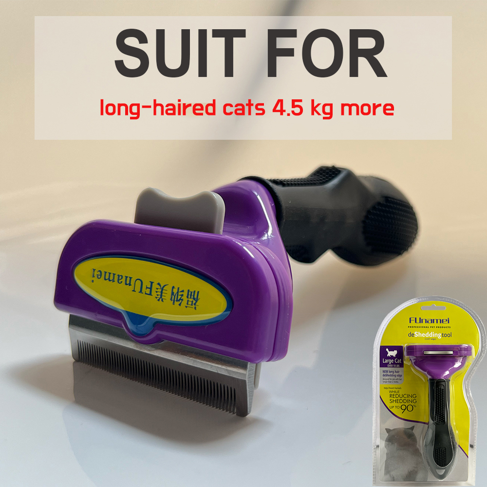 Lang haar kattenborstel Huisdieren Deshedding Tool voor honden Katten, korte kattenkam Hond ontharingsborstel Pet Grooming Bont Dematting Brush: WHITE