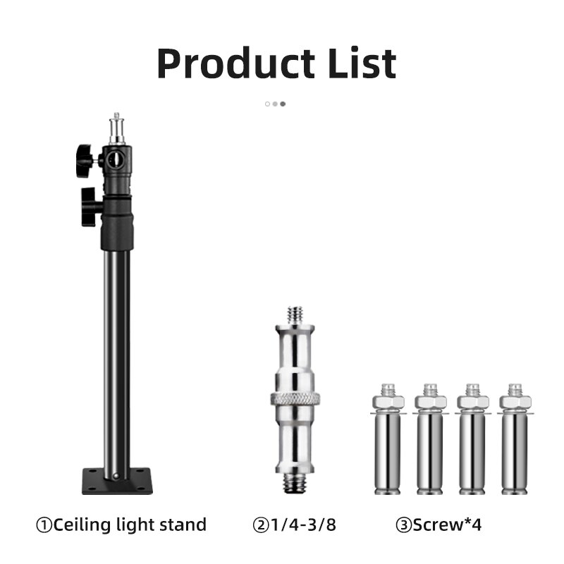 Photo Studio Light Stand Ceiling Overhead support system 67cm/26.3in 2Sections lighting holder steadycam steadicam