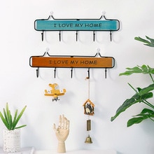 Wood Key Holder Wall Key Storage Organizer Towels Rack Hanger Key Ring Hooks Clerk Housekeeper On The Wall