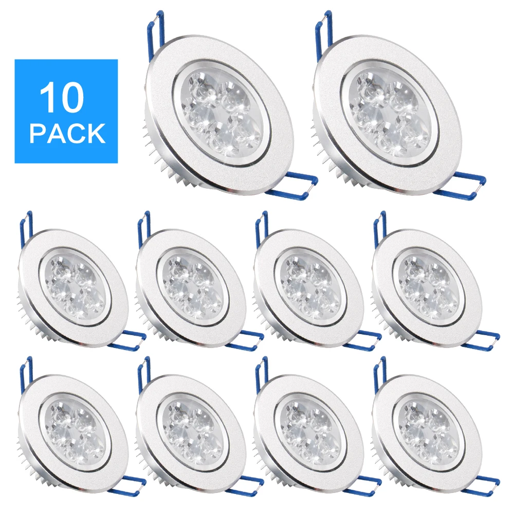 10 pakker/partier epacket 7-25 dages led spot led downlight dæmpbar lys forsænket dekoration loftlampe 110v 220v ac85-265v