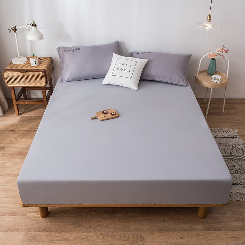 Soft Fit Waterproof Bed Sheet Mattress Cover With Elastic Band Sheets At 4 Sides（Without Pillowcase）