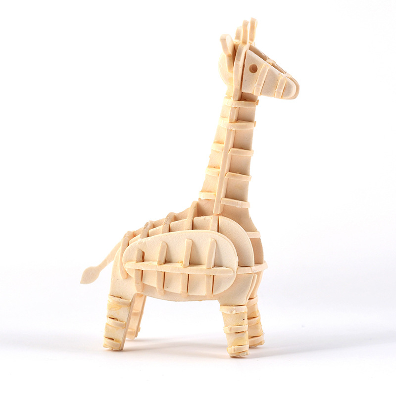 DIY 3D Wooden Puzzle Model Animal Montessori Toys for Children Crafts Dachshund Skeleton Assembly Set for Kids Adults Teens