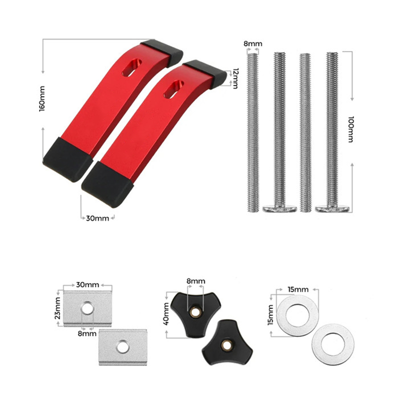 Universele T-Track Klemmen Houd Klem Set Houtbewerking En T Spoor Cnc Aluminium Router Tafel Klemmen: Set A
