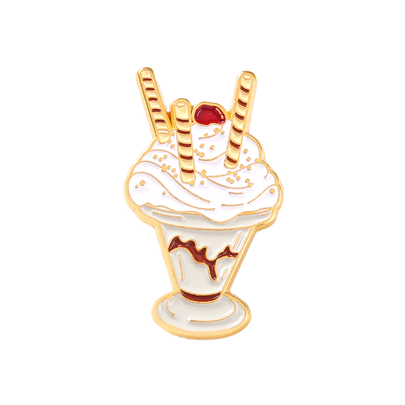 Fudge Sundae Enamel Pins Shortbread Biscuits Brooches Food Badges Collar Backpack Decoration for Kids Girl Boy: style 2
