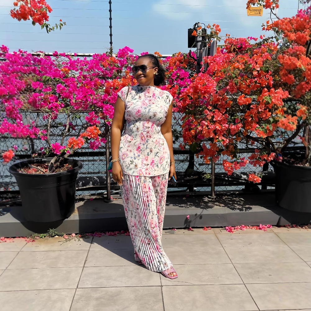 Sommer jacquard kvinder lange maxi luksuriøse lange bukser sæt blomster festkåbe femme vintage vestido aftentøj