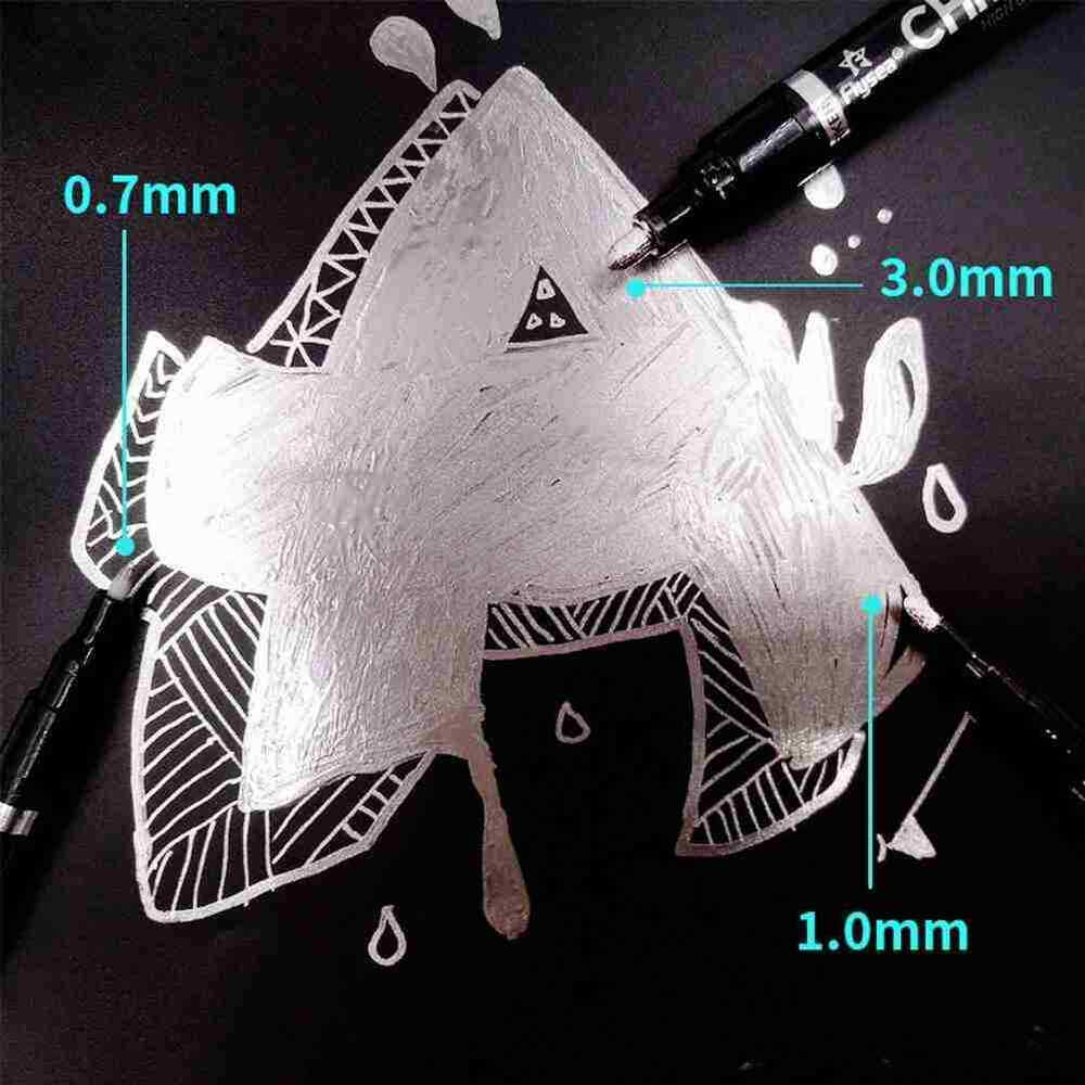 Liquid Chrome Marker Set Silver Art Liquid Mirror Chrome Markers Fade-proof Metal Permanent Paint Craftwork Pen Accessories