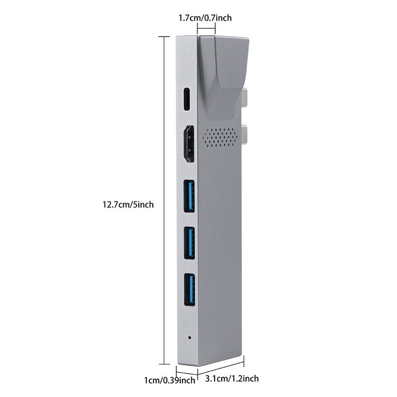 8 In 1 Docking Station USB C Adapter with 4K HDMI Dual Type C 3 Port USB3.0 Hub SD TF Card Reader 1000Mbps for MacBook Pro Air