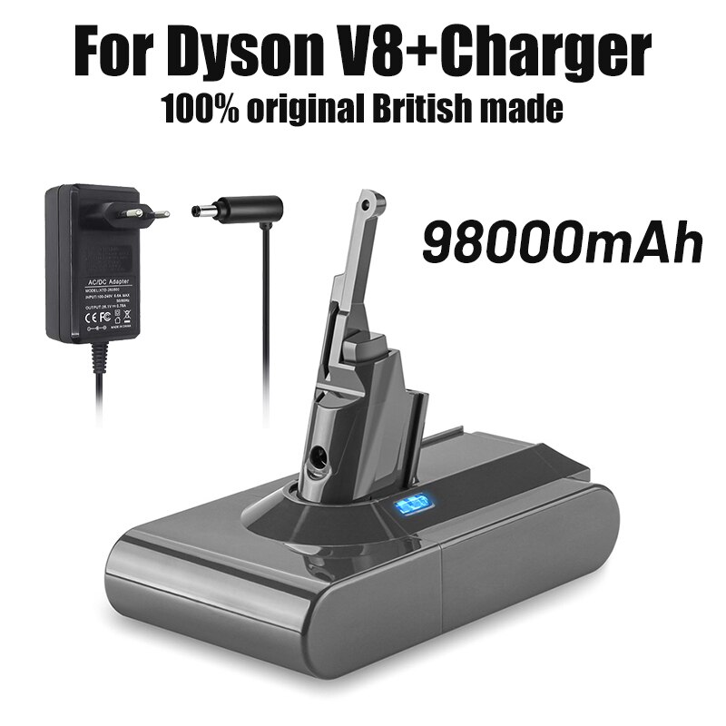 Tool Power 21.6V Battery for Dyson V8 rechargeable Battery for Dyson V8 Absolute /Fluffy/Animal Li-ion Vacuum Cleaner + Charger