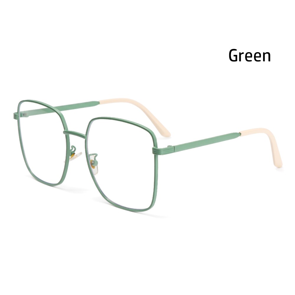 Nærsynethed optiske briller brillestel kvinder trend metal briller klare linser mænd briller stel 1pc: Type 3 grøn